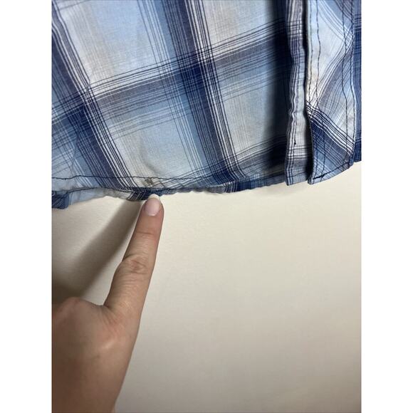 Wrangler Men’s Western Button Up Shirt Medium Plaid Pearl Snap Rodeo Cowboy - Picture 4 of 8